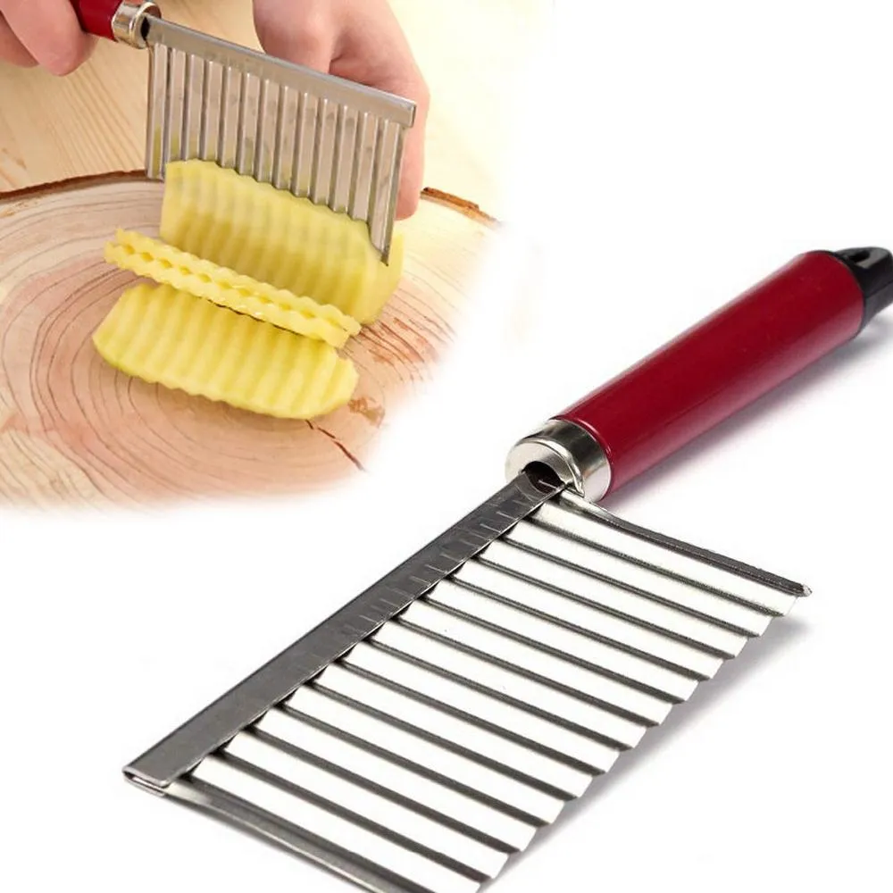 2007_Crinkle Cut Knife Potato Chip Cutter With Wavy Blade French Fry Cutter