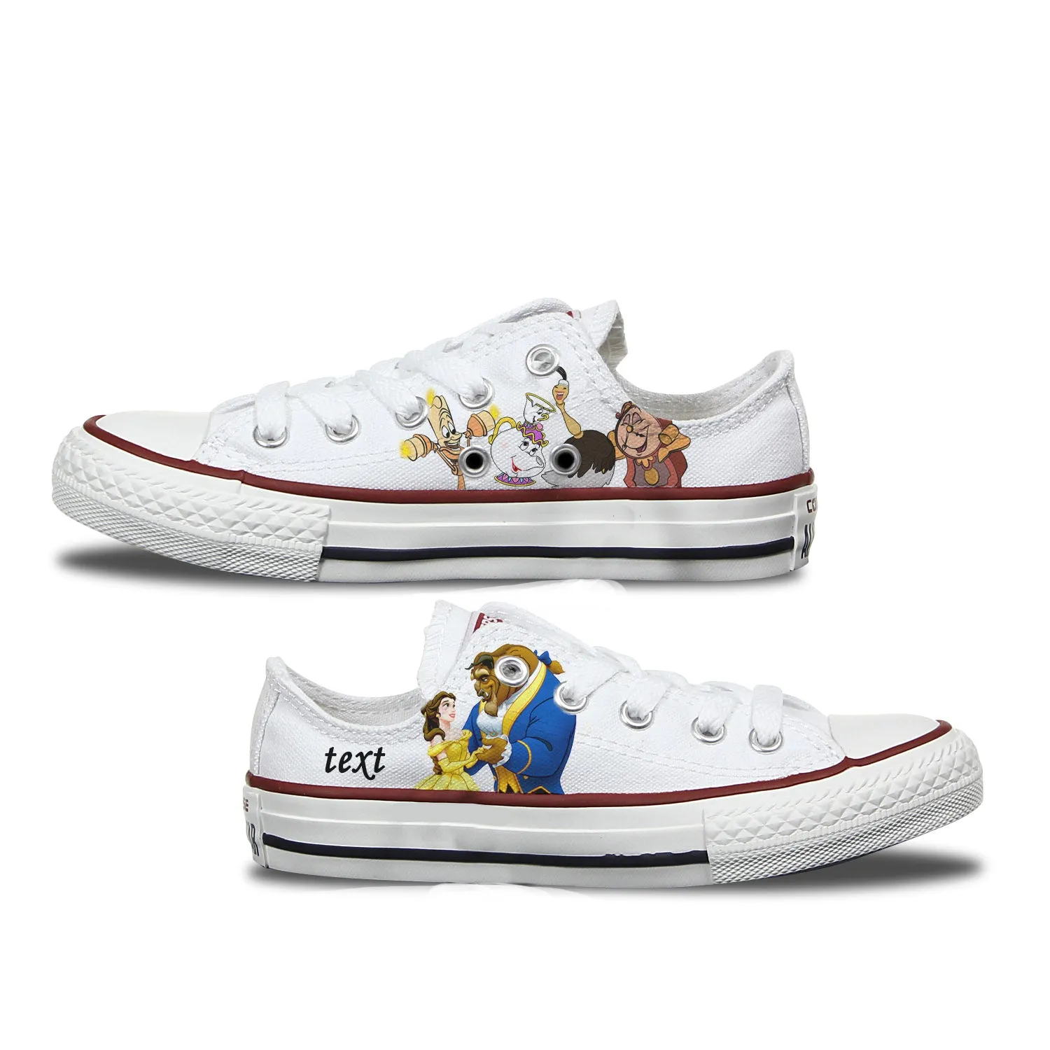 Beauty & The Beast Kids Custom Converse