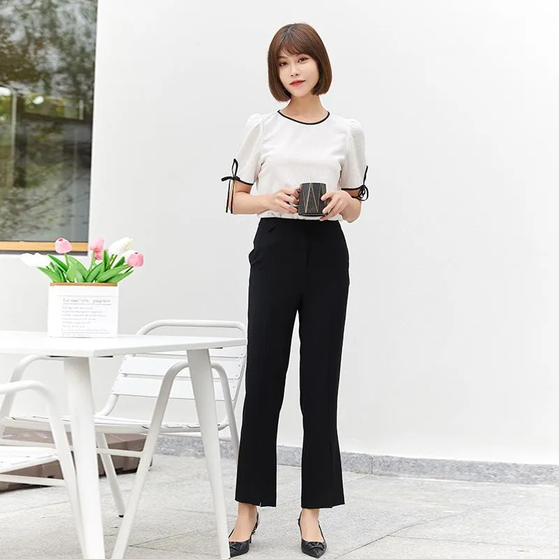 Black Wide leg Fork Pants