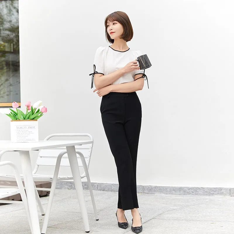 Black Wide leg Fork Pants