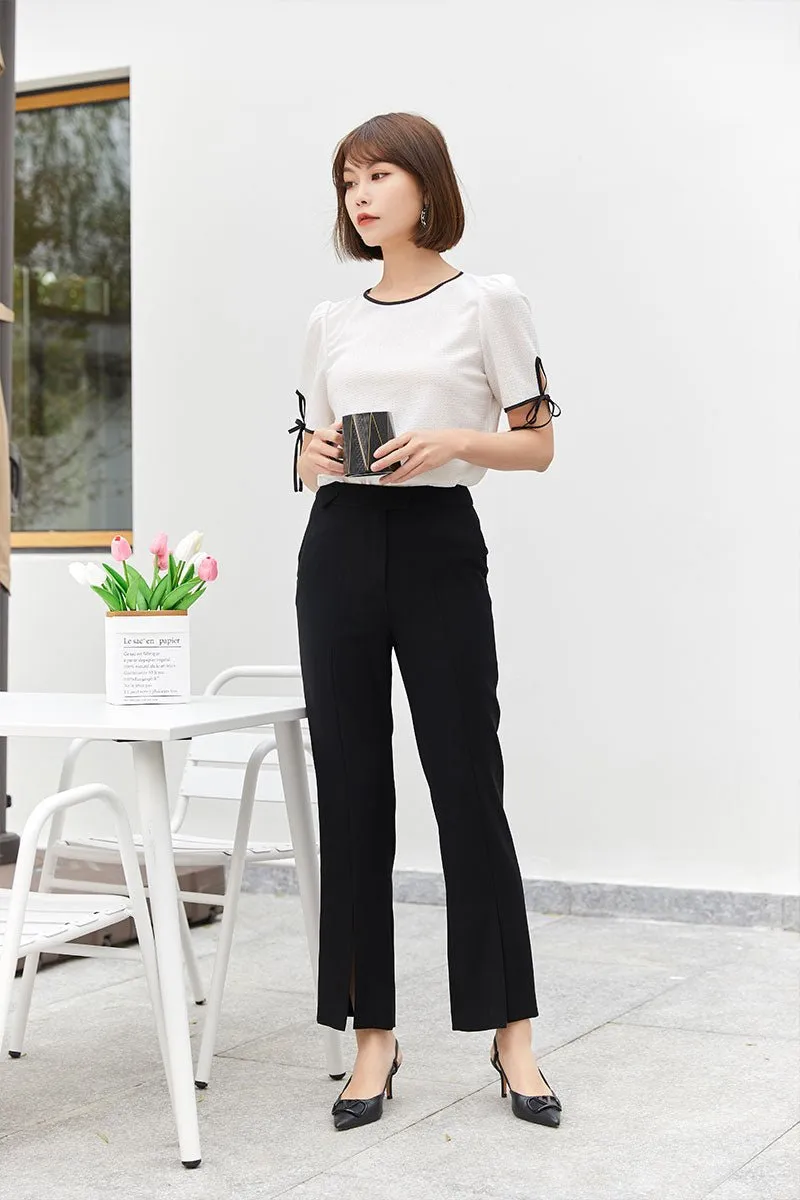 Black Wide leg Fork Pants