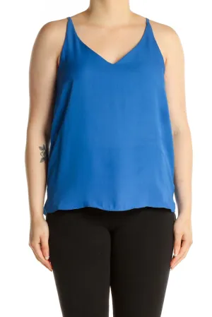 Blue Solid Chic Tank Top