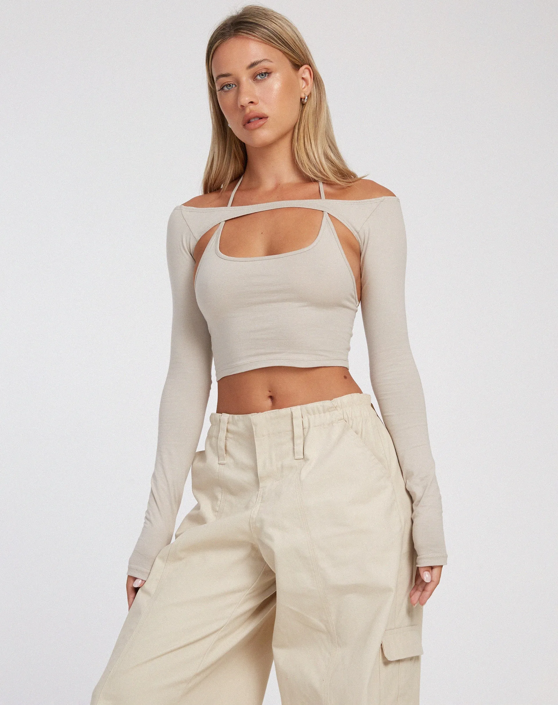 Brandy Long Sleeve Top in Coconut Milk