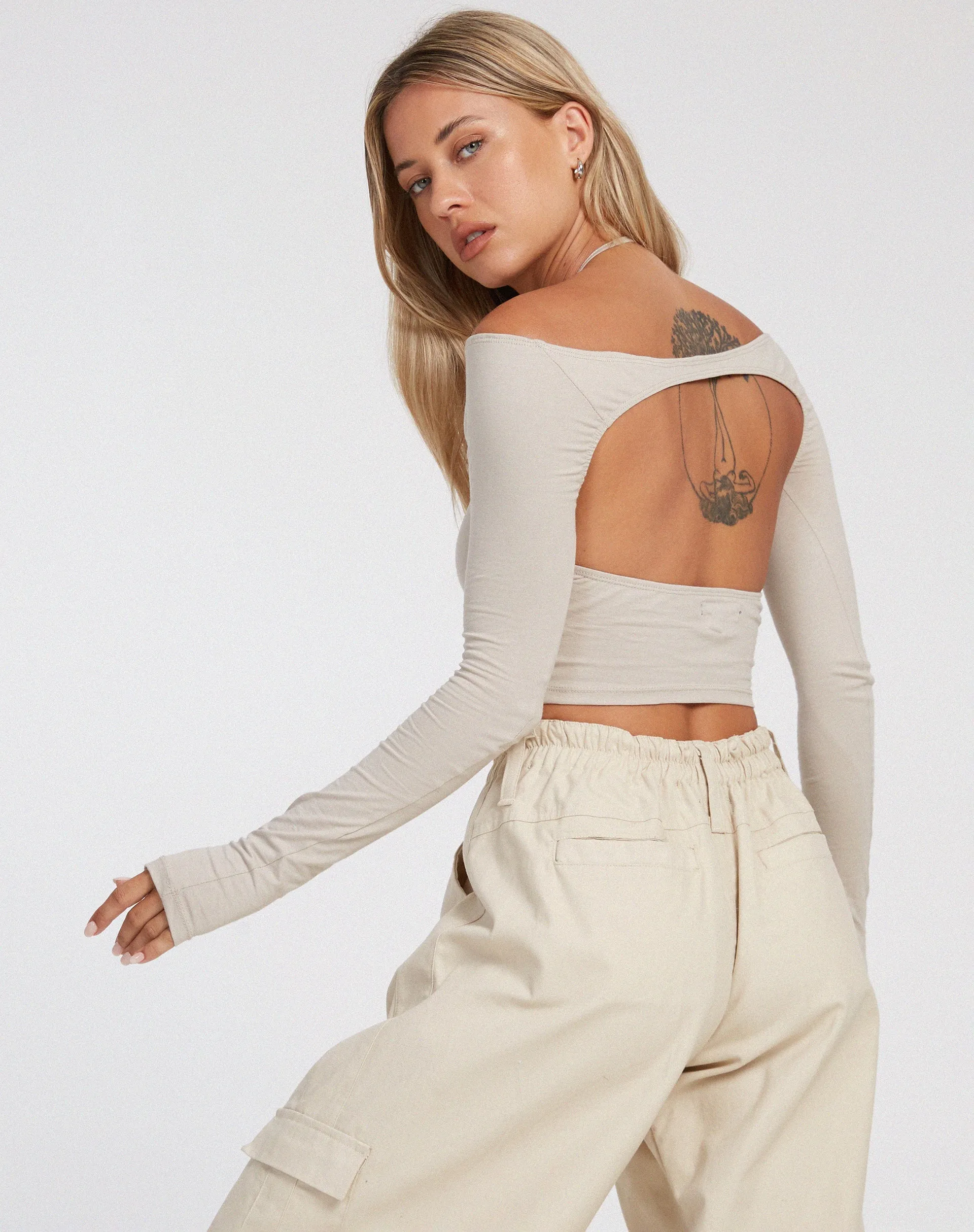 Brandy Long Sleeve Top in Coconut Milk