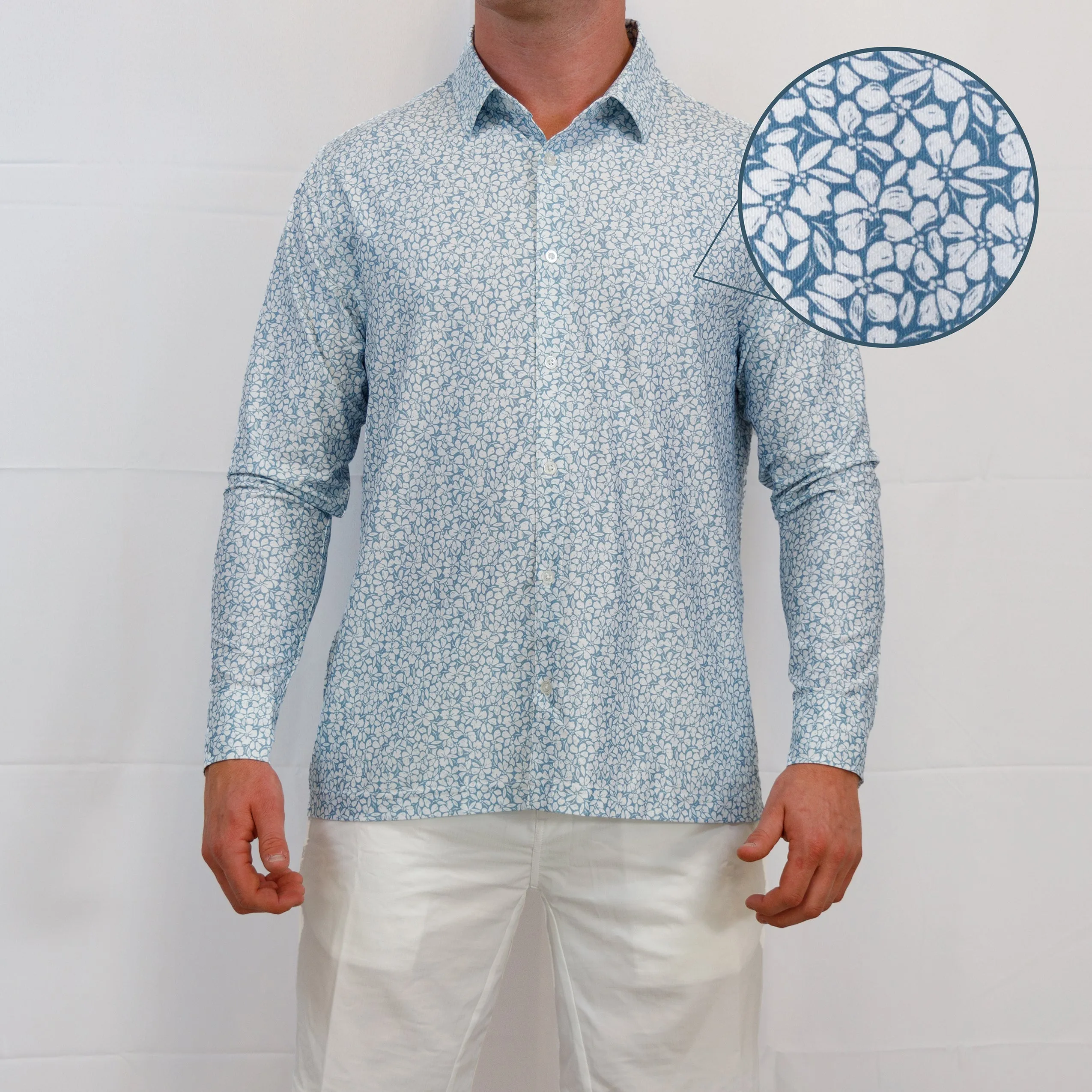 Button Down - Blue Fog Poppy