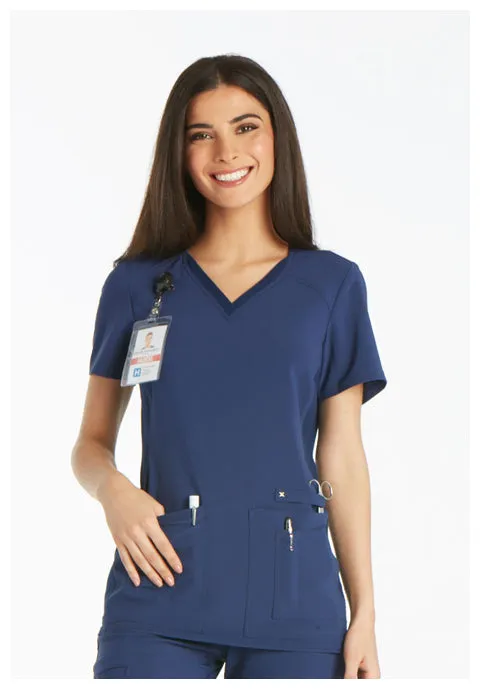 Cherokee iFLEX Women's V-Neck Knit Panel Scrub Top CK605