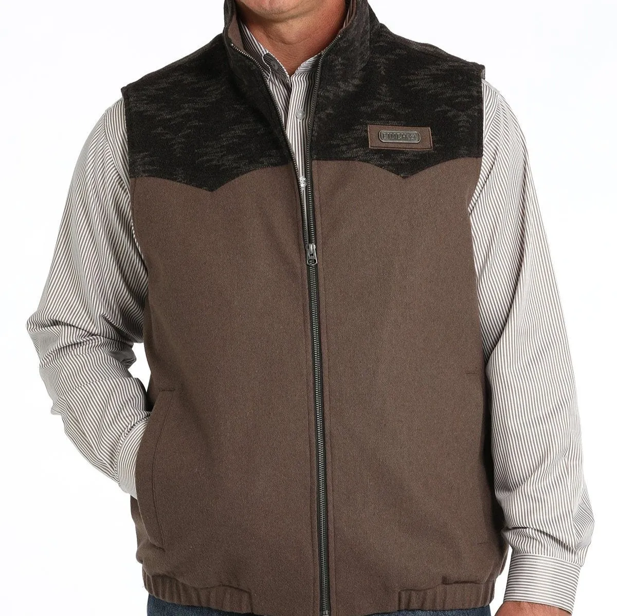 Cinch Men's Wooly Southwest Concealed Carry Western Vest in Brown