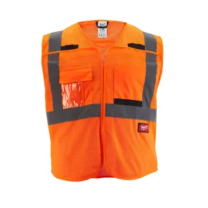 Class 2 Breakaway High Visibility Orange Mesh Safety Vest - 4XL/5XL