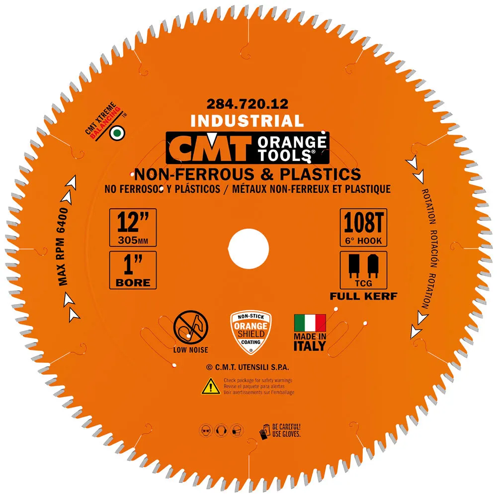 CMT Orange Tools 284.720.12 THIN NON-FERROUS METAL & PLASTICS 12”x0.126”/0.098”x1”  T=108 TCG