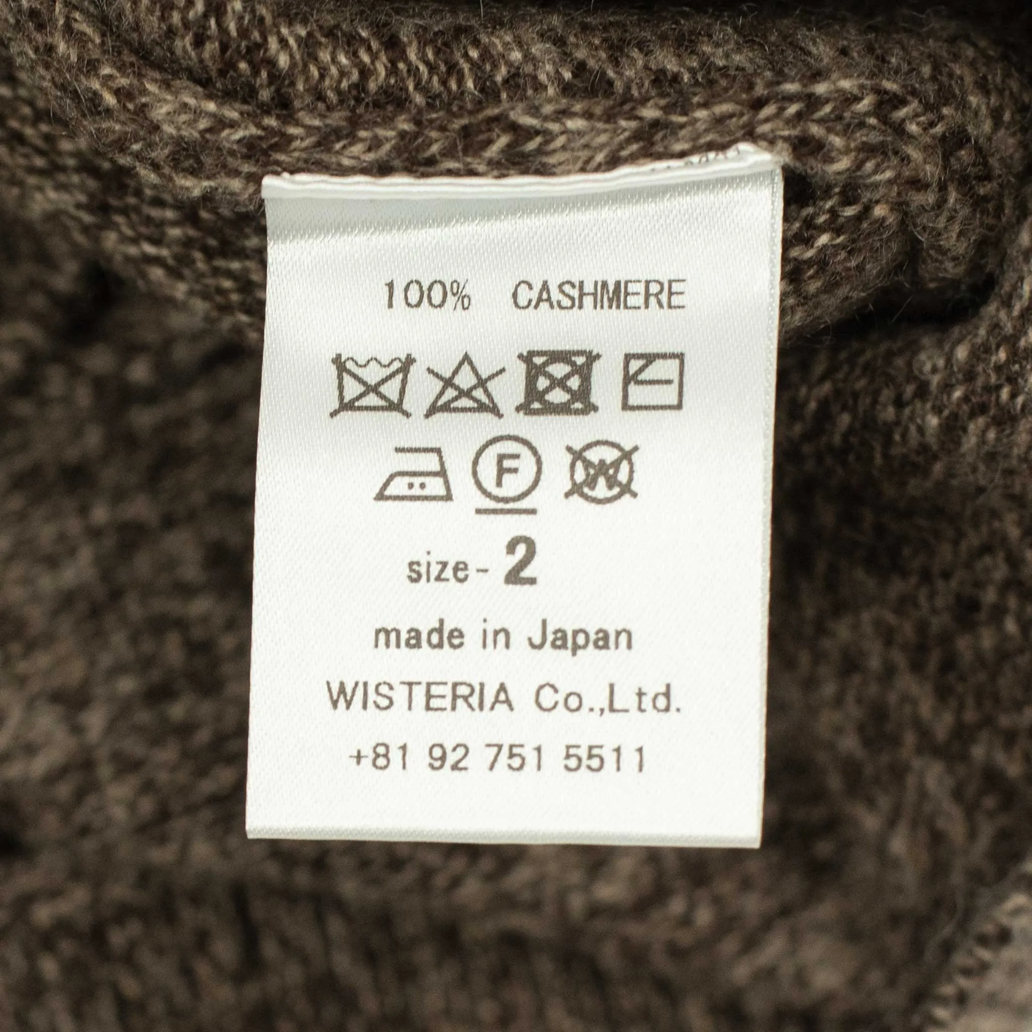 Crewneck sweater in brown melange cashmere