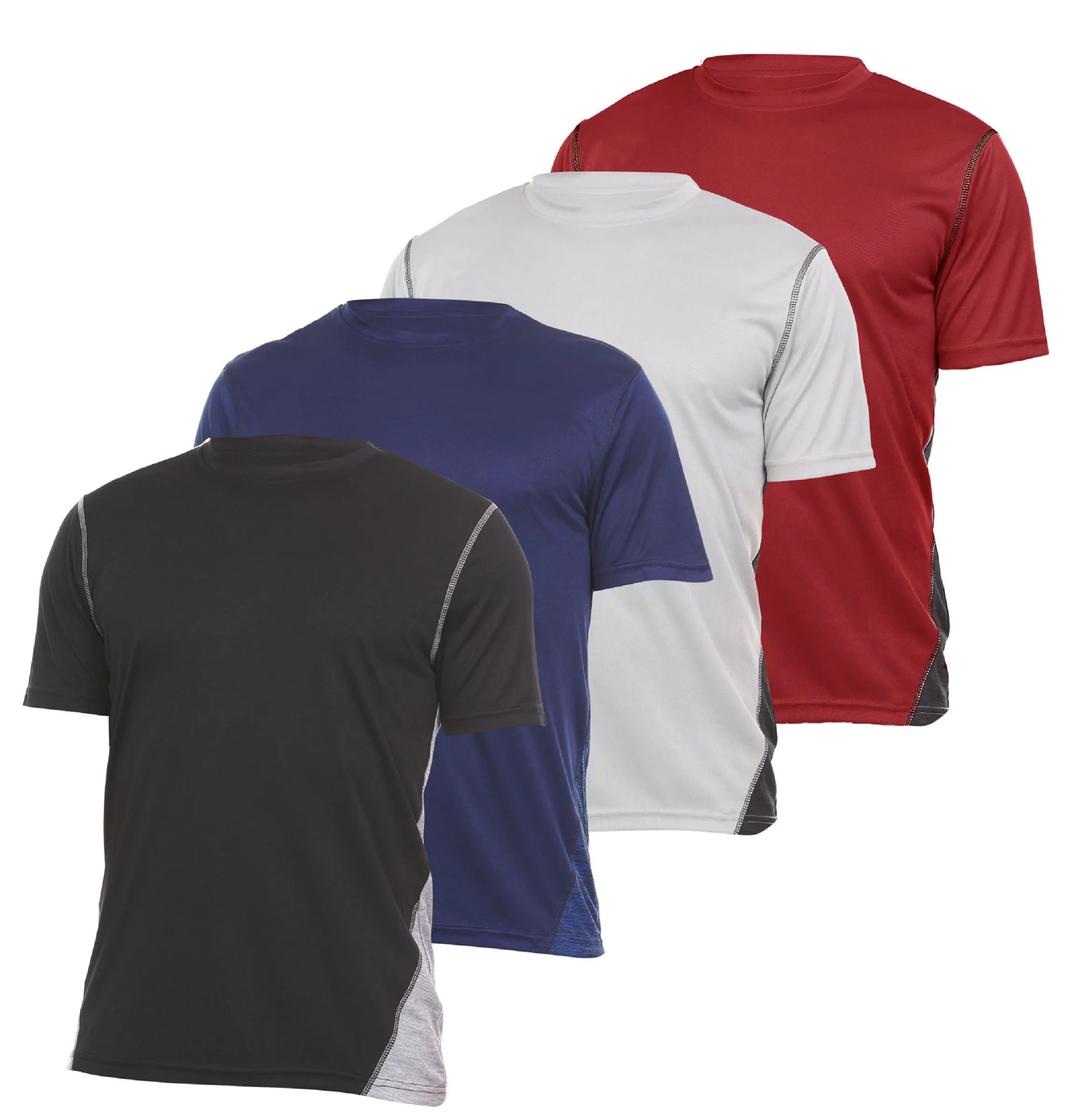 DARESAY Mens Dri Fit Tees Athletic Moisture Wicking Tops for Men- Comfortable Quick Dry Short-Sleeve Crew T-Shirts -Pack of 4