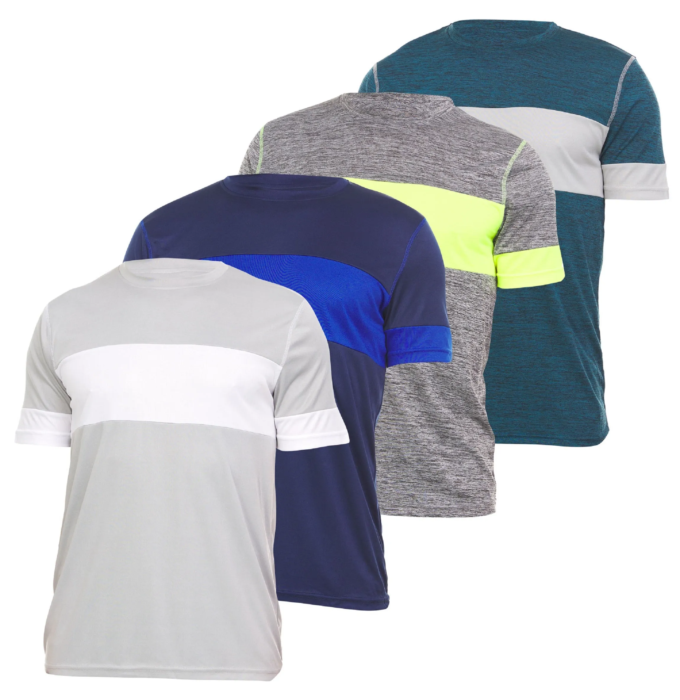 DARESAY Mens Dri Fit Tees Athletic Moisture Wicking Tops for Men- Comfortable Quick Dry Short-Sleeve Crew T-Shirts -Pack of 4