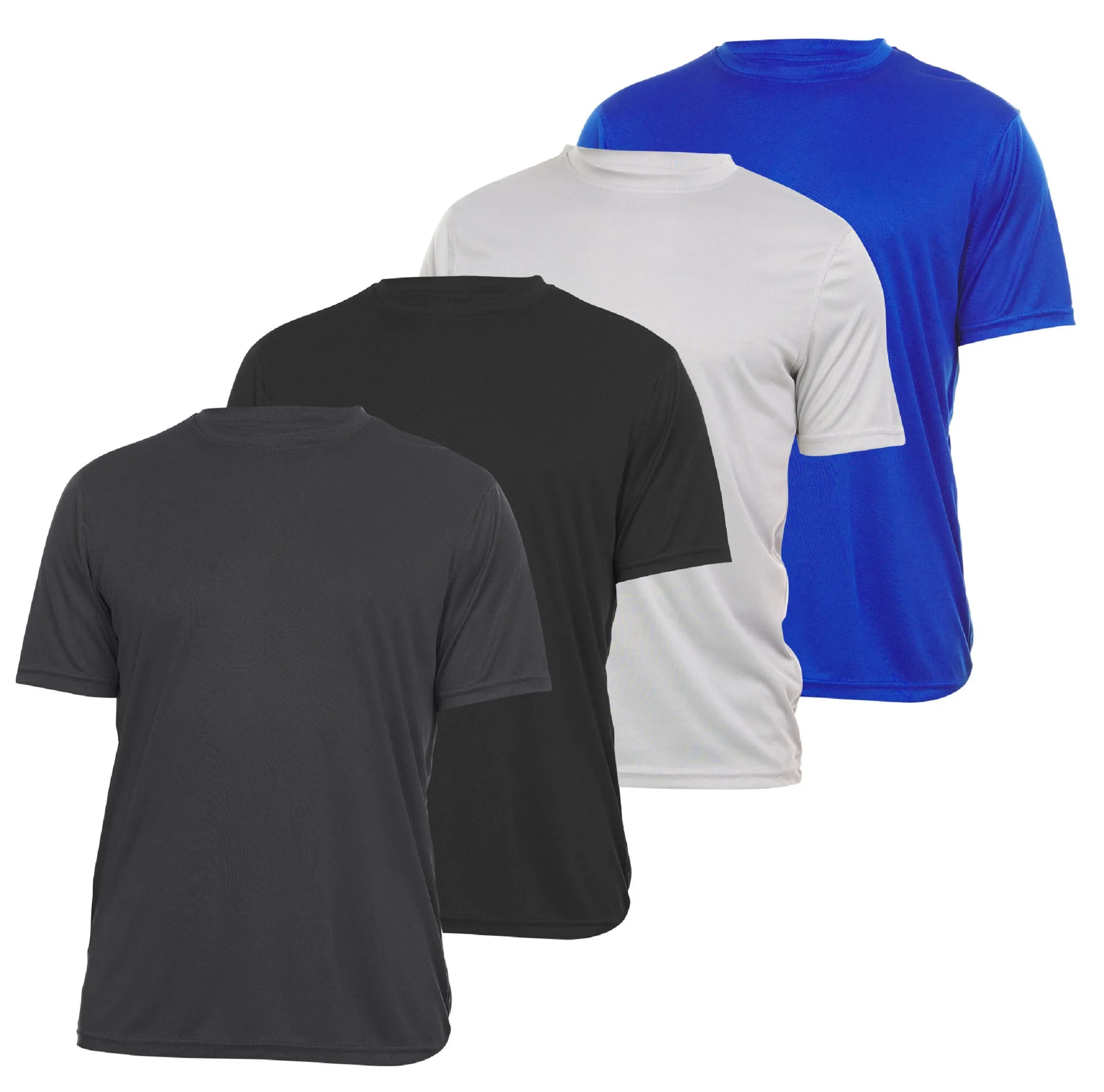 DARESAY Mens Dri Fit Tees Athletic Moisture Wicking Tops for Men- Comfortable Quick Dry Short-Sleeve Crew T-Shirts -Pack of 4