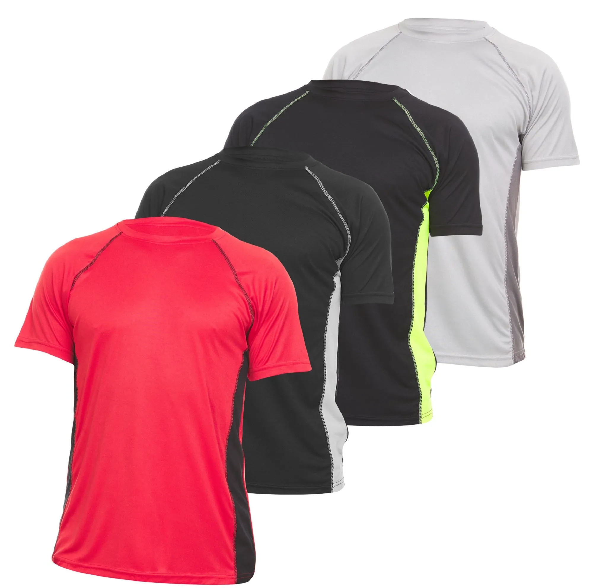 DARESAY Mens Dri Fit Tees Athletic Moisture Wicking Tops for Men- Comfortable Quick Dry Short-Sleeve Crew T-Shirts -Pack of 4