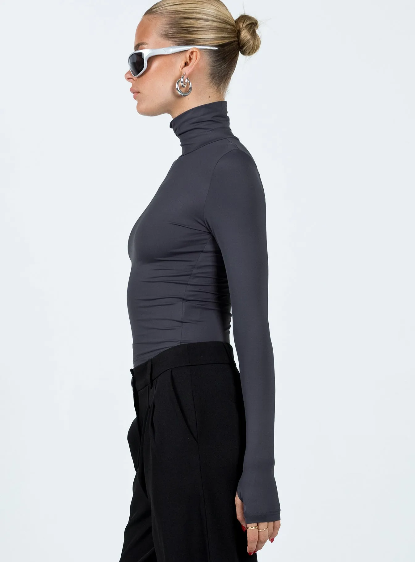 Elysium Long Sleeve Turtleneck Top Grey