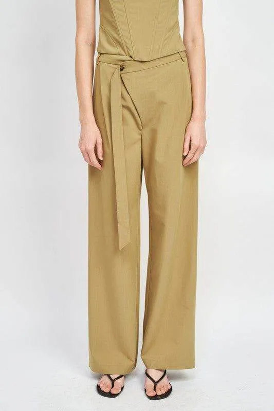 Emory Park | Asymmetrical Long Belt Trousers