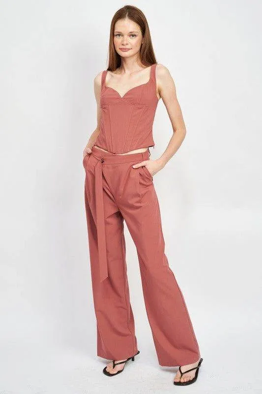 Emory Park | Asymmetrical Long Belt Trousers