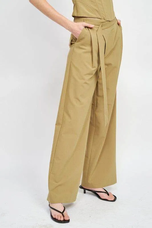 Emory Park | Asymmetrical Long Belt Trousers