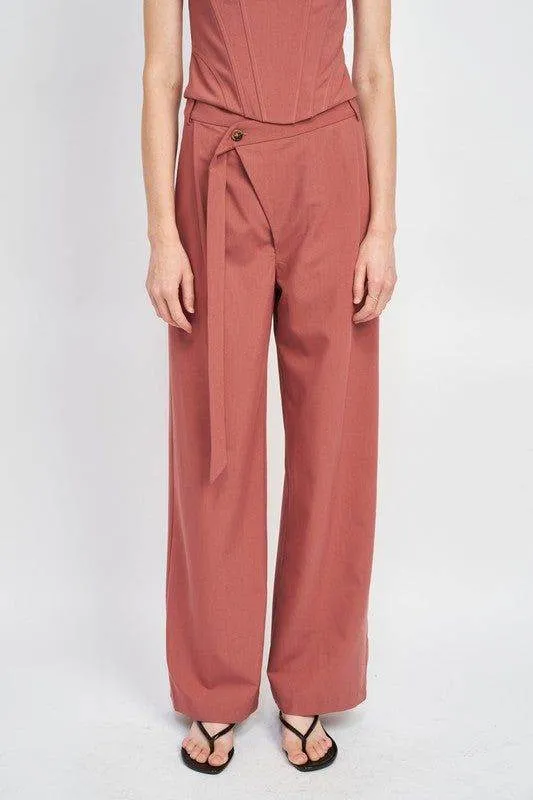 Emory Park | Asymmetrical Long Belt Trousers