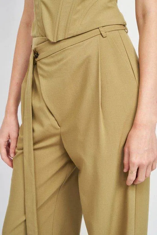 Emory Park | Asymmetrical Long Belt Trousers