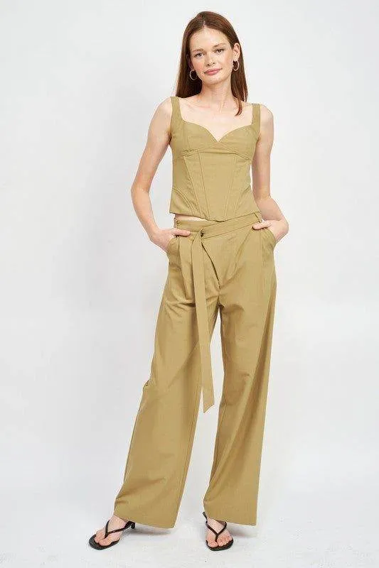 Emory Park | Asymmetrical Long Belt Trousers