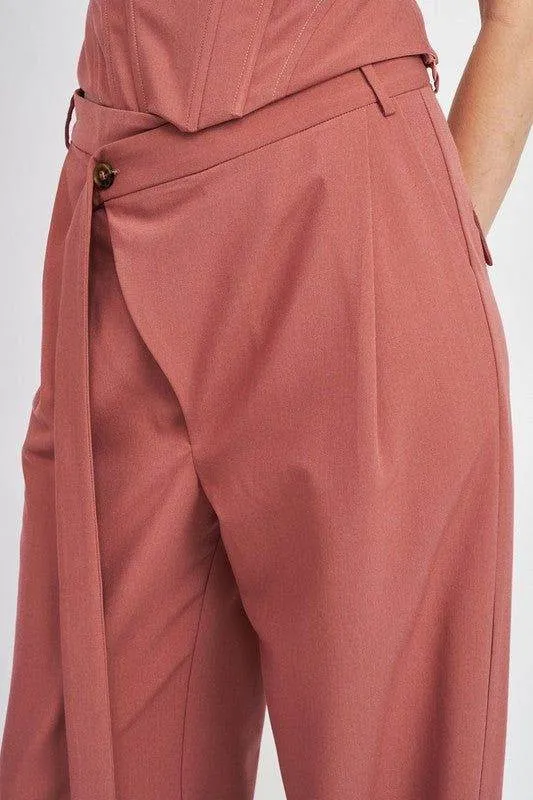 Emory Park | Asymmetrical Long Belt Trousers