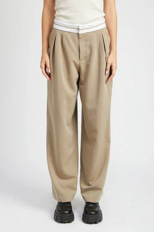 Emory Park | Reverse Waist Band Tailored Pants