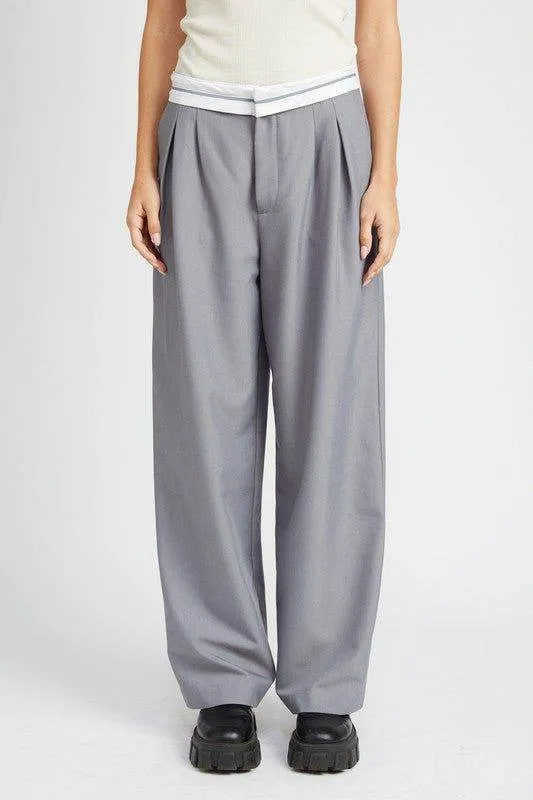 Emory Park | Reverse Waist Band Tailored Pants