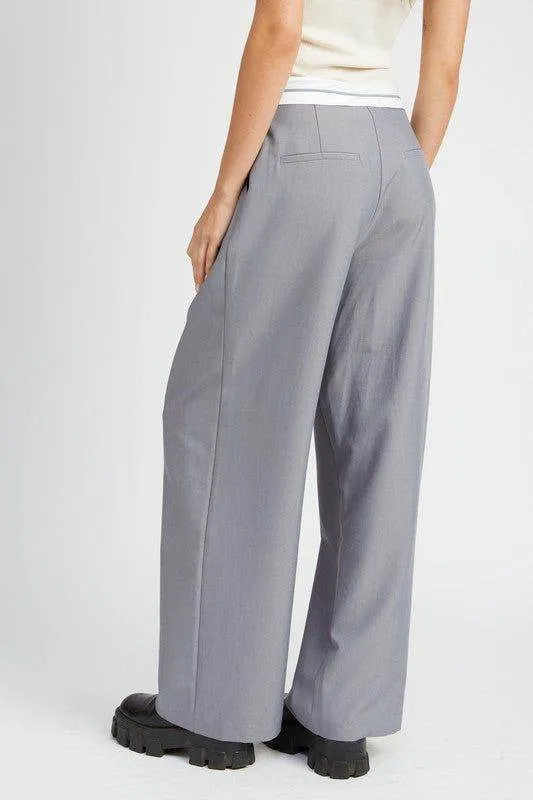 Emory Park | Reverse Waist Band Tailored Pants