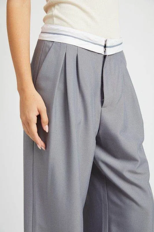 Emory Park | Reverse Waist Band Tailored Pants