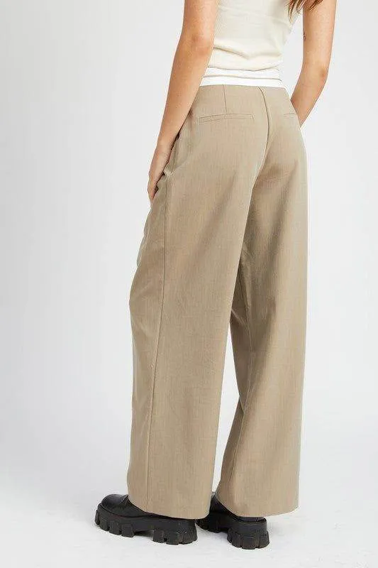 Emory Park | Reverse Waist Band Tailored Pants