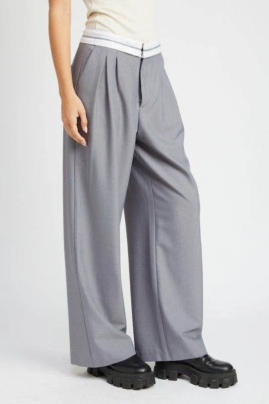 Emory Park | Reverse Waist Band Tailored Pants