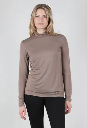 Essential Jersey Mock Neck, Beige