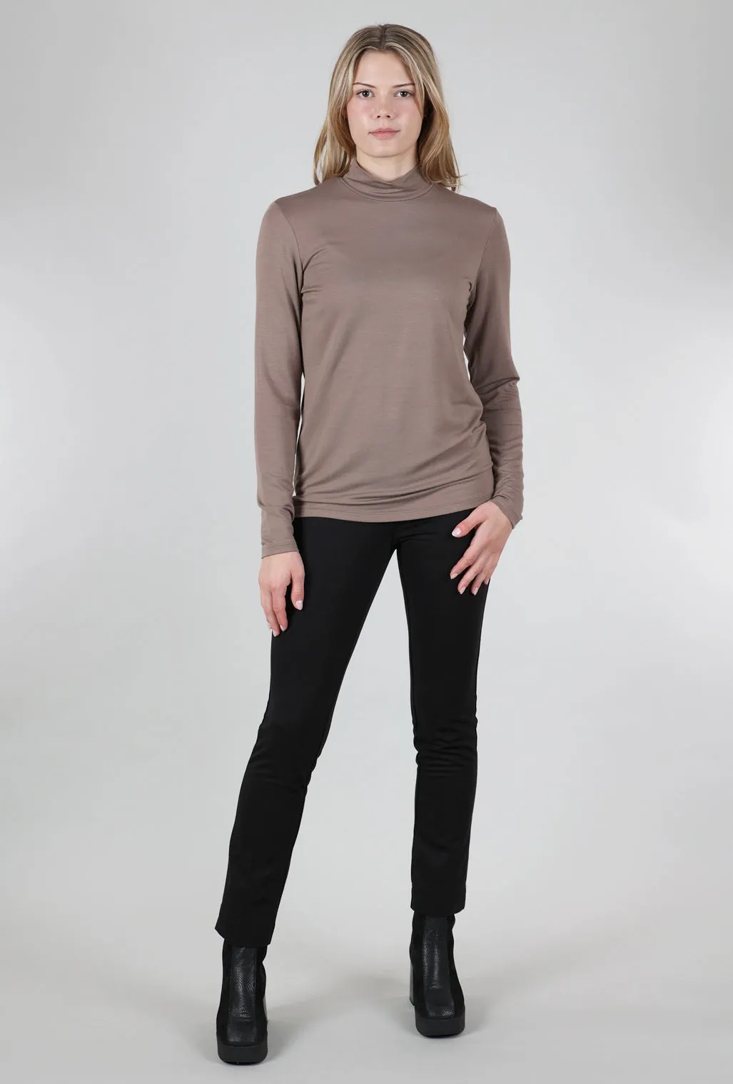 Essential Jersey Mock Neck, Beige