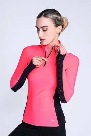 Inspire Half-Zip Top in Pink