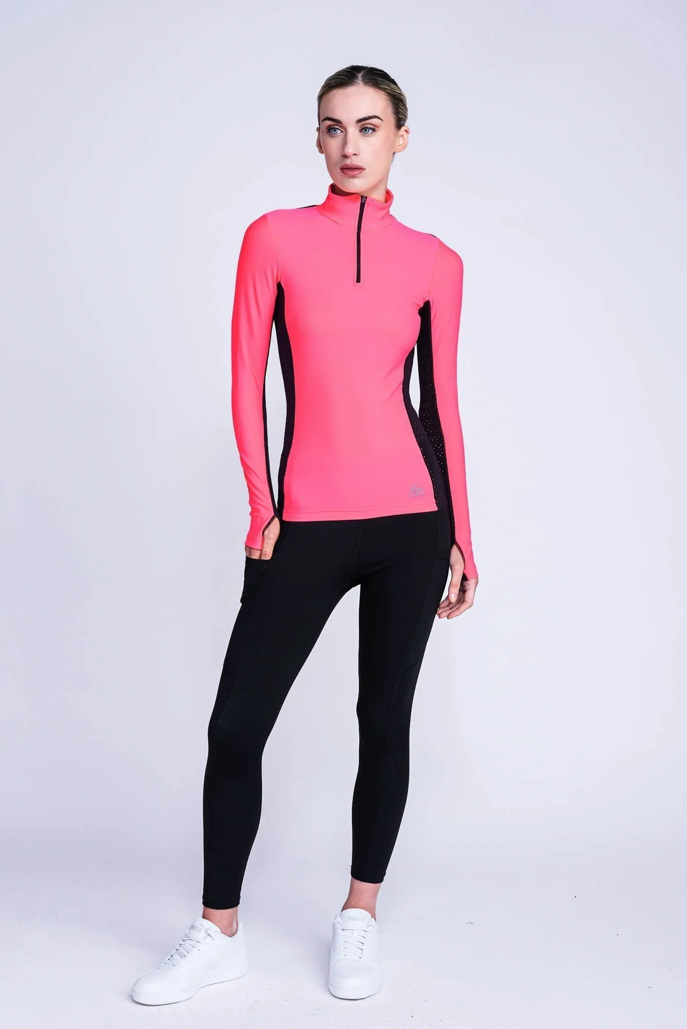 Inspire Half-Zip Top in Pink