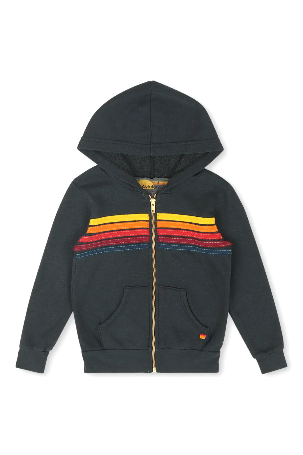 KID'S 5 STRIPE HOODIE - CHARCOAL