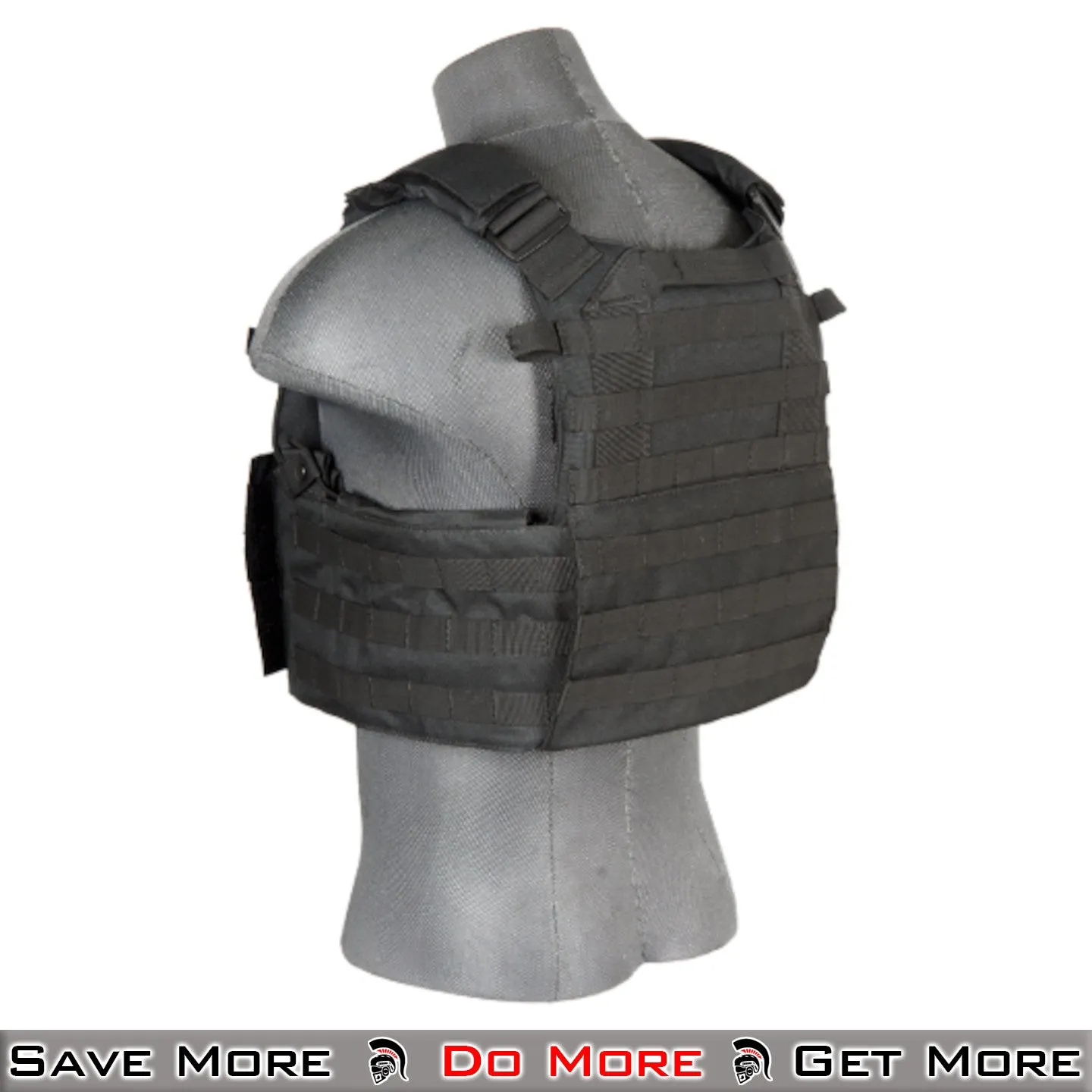 Lancer Tactical Vest W/ Triple Mag Pouch - Black Airsoft Vest Tactical Plate Carrier