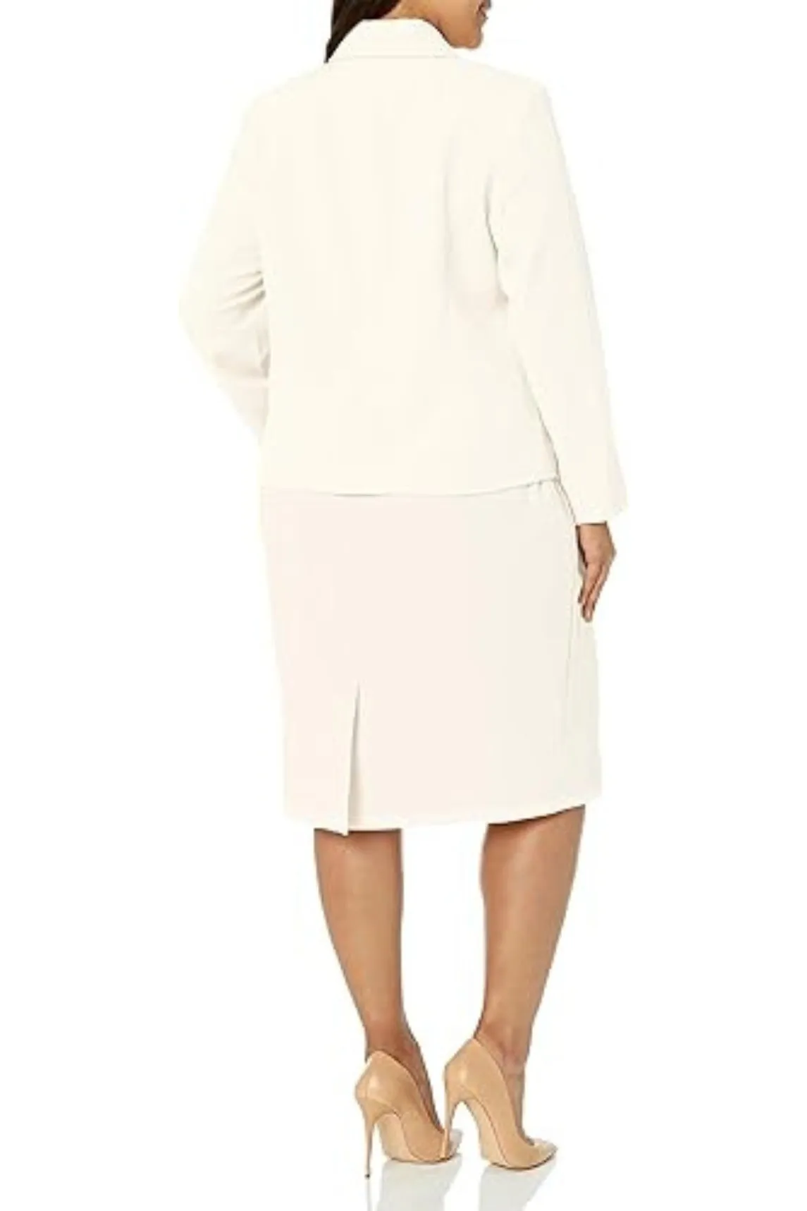 Le Suit Plus Size Jacket and Skirt Suit