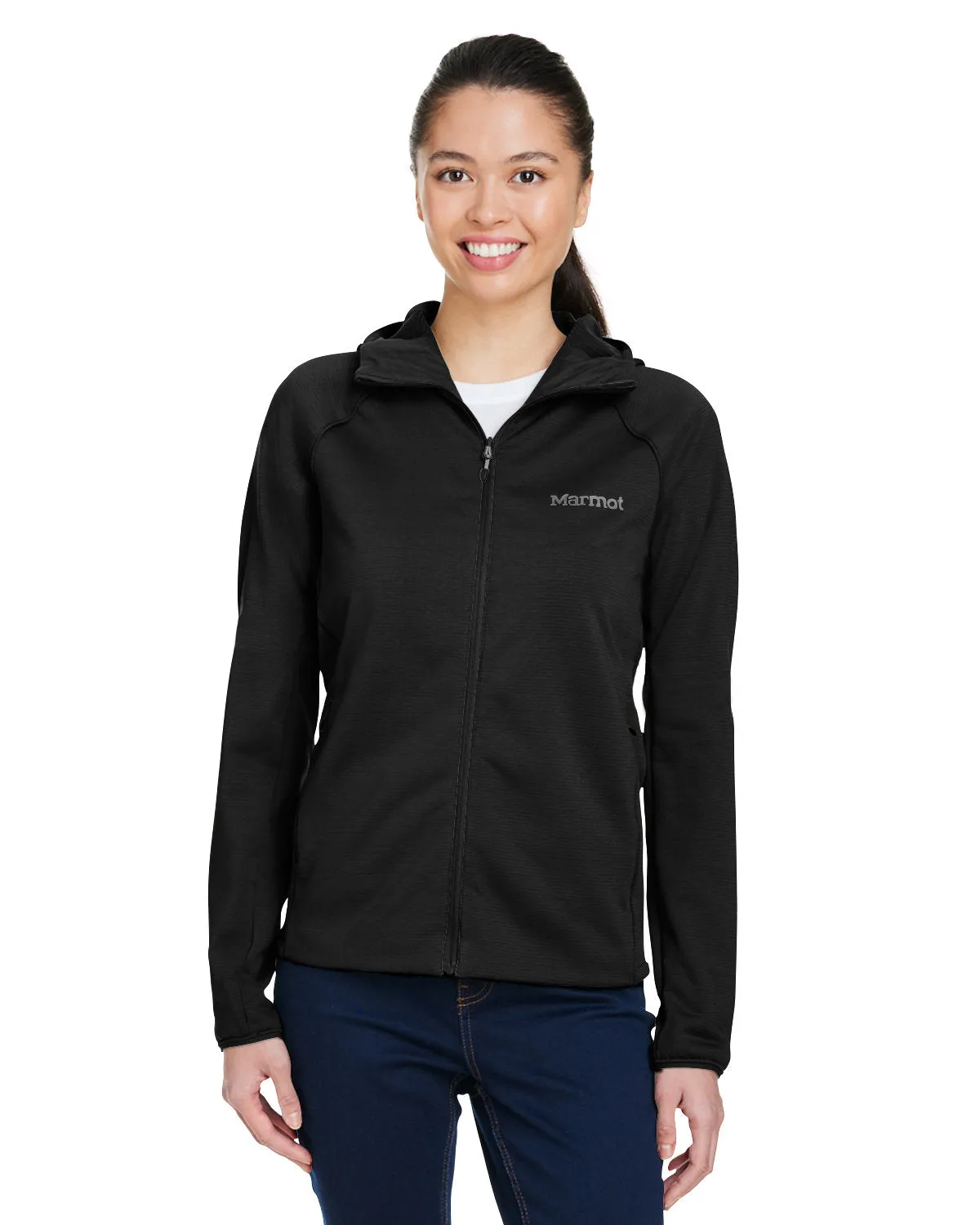 Marmot Ladies Leconte Full Zip Hooded Jackets, Black