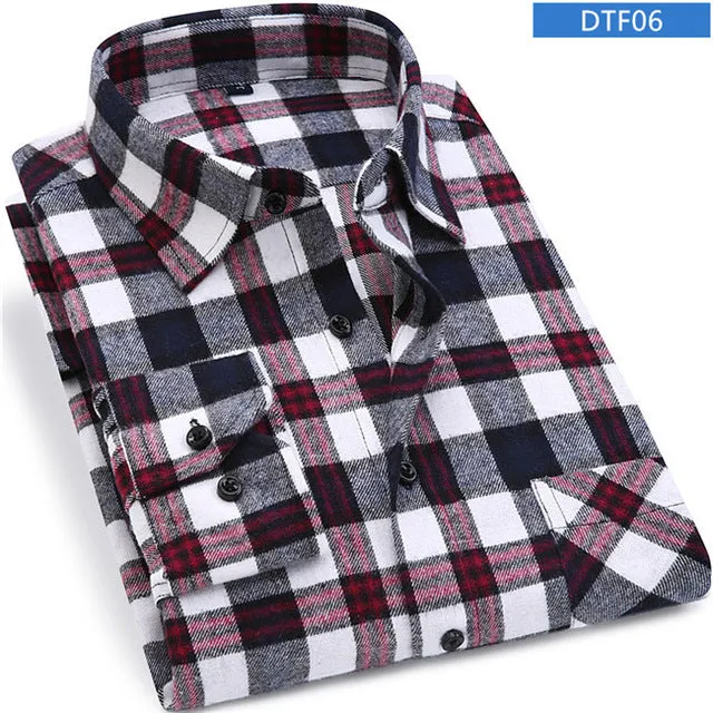 Men Flannel Plaid Shirt 100% Cotton 2017 Spring Autumn Casual Long Sleeve Shirt Soft Comfort Slim Fit Styles Brand Man Clothes