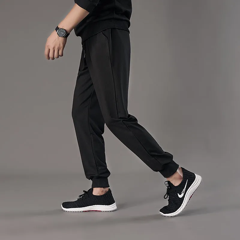 Men Trendy Basic Knitted Casual Loose Sporty Ankle-Length Jogger Inner Pants