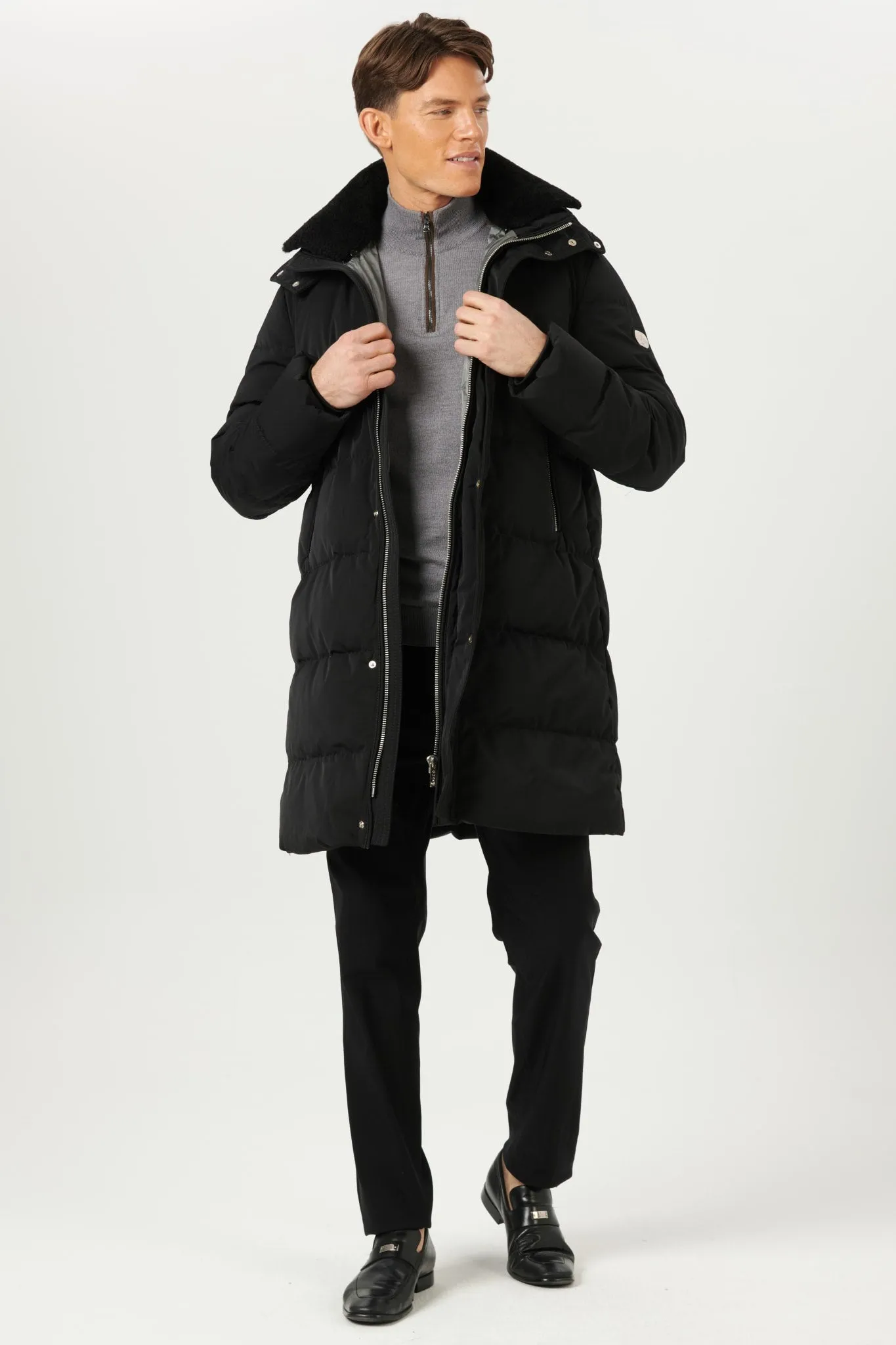 Men's Après-Ski Parka with Detachable Select Shearling Lamb Collar