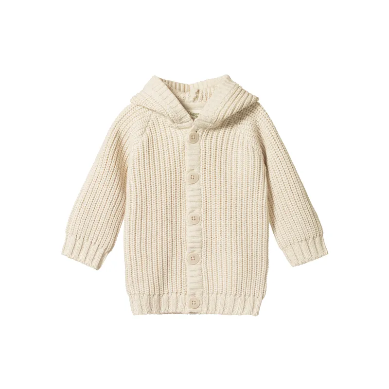 Nature Baby Oak Hoodie - Oatmeal Marle Chunky Knit