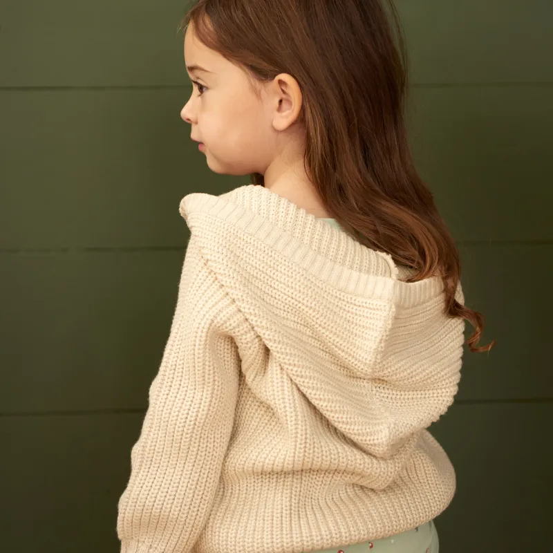 Nature Baby Oak Hoodie - Oatmeal Marle Chunky Knit