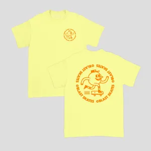 ORANGE ROUND LOGO - SOFT YELLOW T-SHIRT