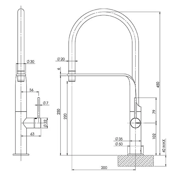 Phoenix Vido Flexible Hose Sink Mixer - Chrome