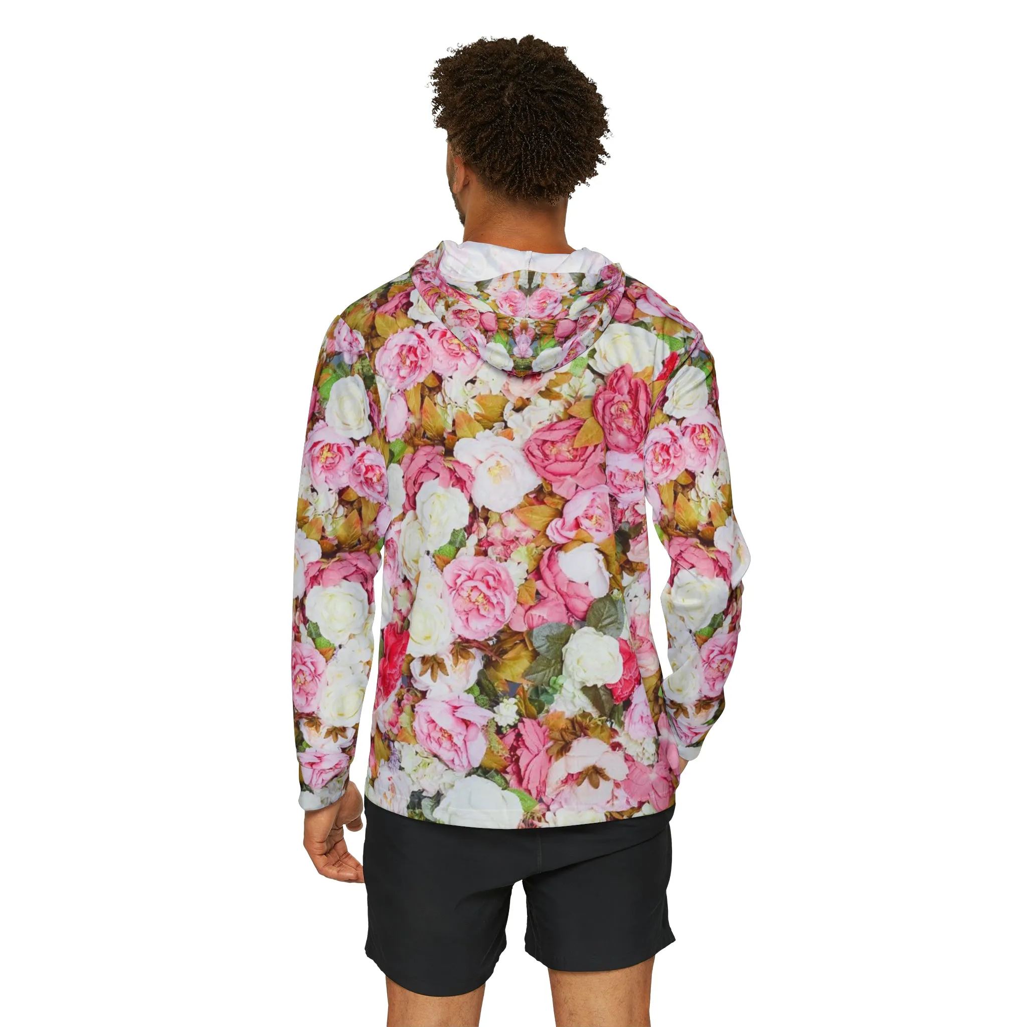 Pink Flowers - Men's Sports Warmup Hoodie