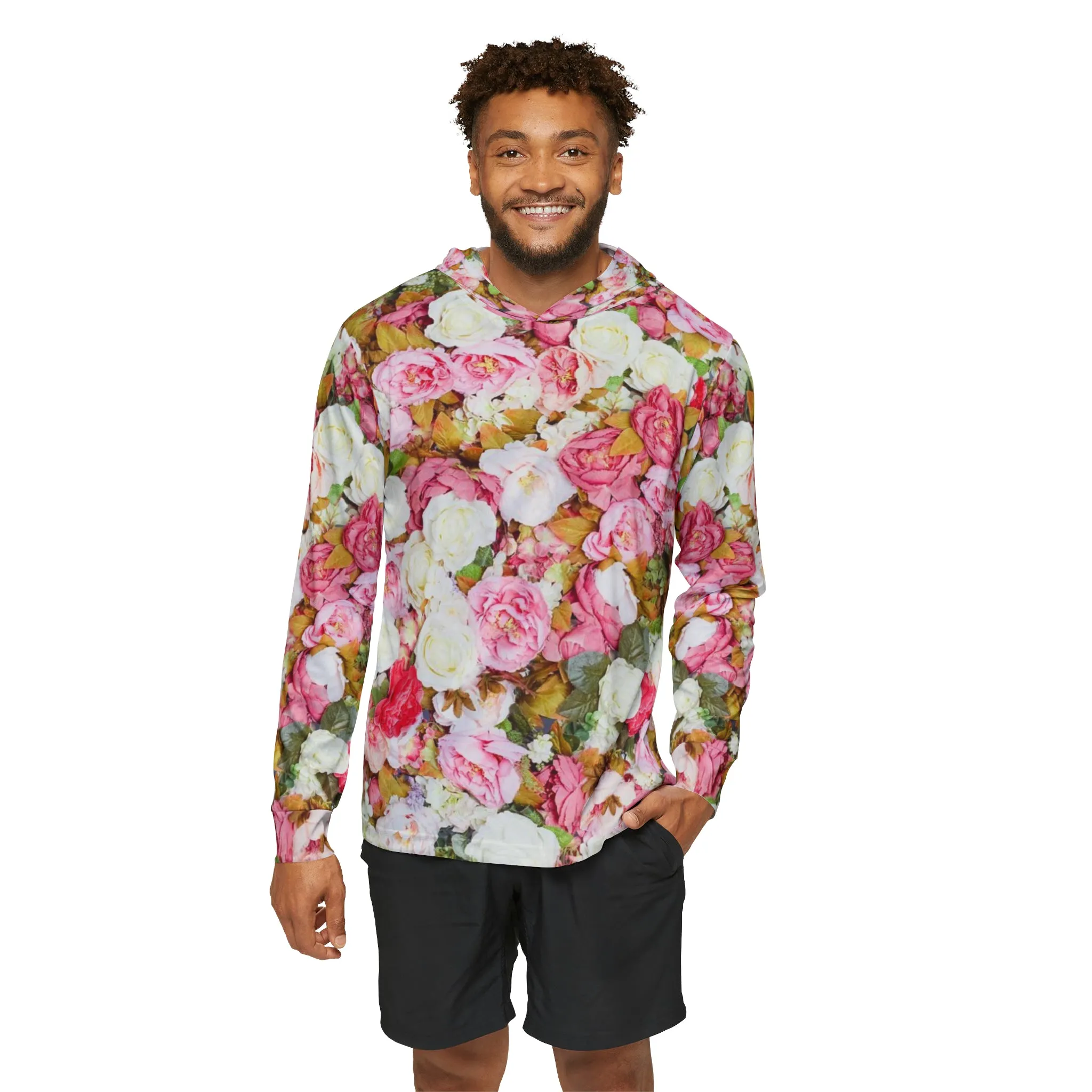 Pink Flowers - Men's Sports Warmup Hoodie