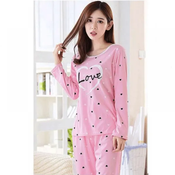 Pink Love Women Nightsuit PJ